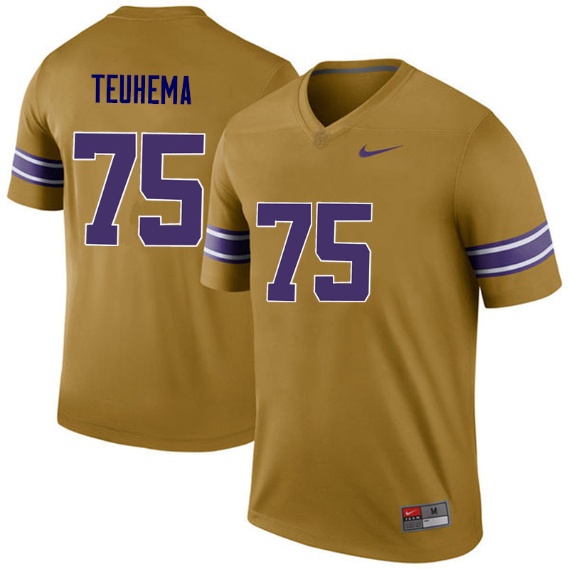 Men LSU Tigers #75 Maea Teuhema College Football Jerseys Game-Legend